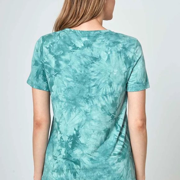NWT Mondetta Women's Crew Neck Arctic Combo Tie Die T-Shirt Size L $50 4D134 - Picture 2 of 2